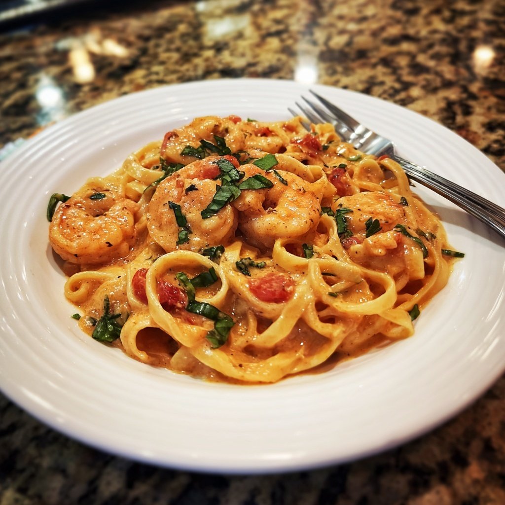 Shrimp And Tomato Cream Pasta