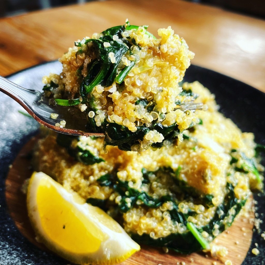 Creamy Lemon Spinach Quinoa
