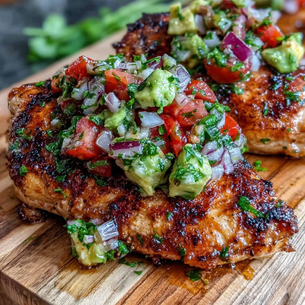 Healthy Grilled Chicken With Avocado Salsa