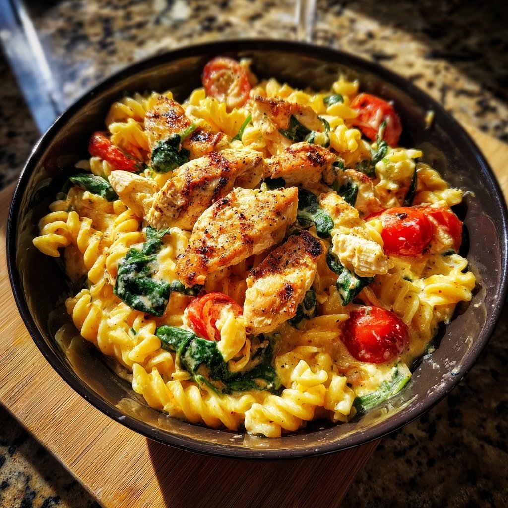 High Protein Chicken Pasta Bowl
